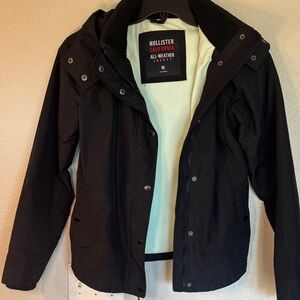 Hollister Black and Red All-Weather Jacket
